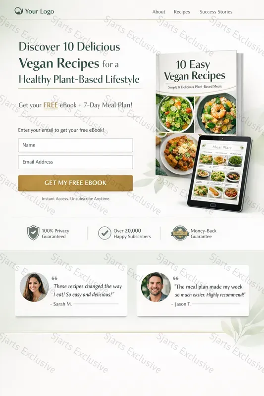 High End Email Capture Landing Pages
