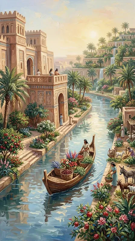 Impasto Ancient Babylon Life Paintings