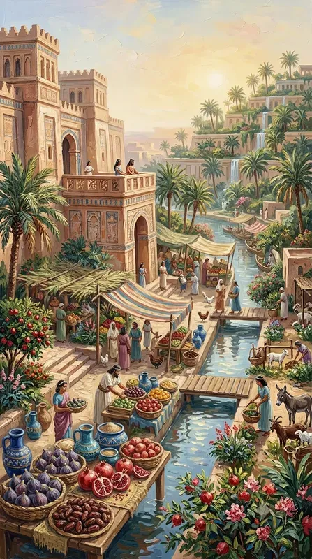 Impasto Ancient Babylon Life Paintings