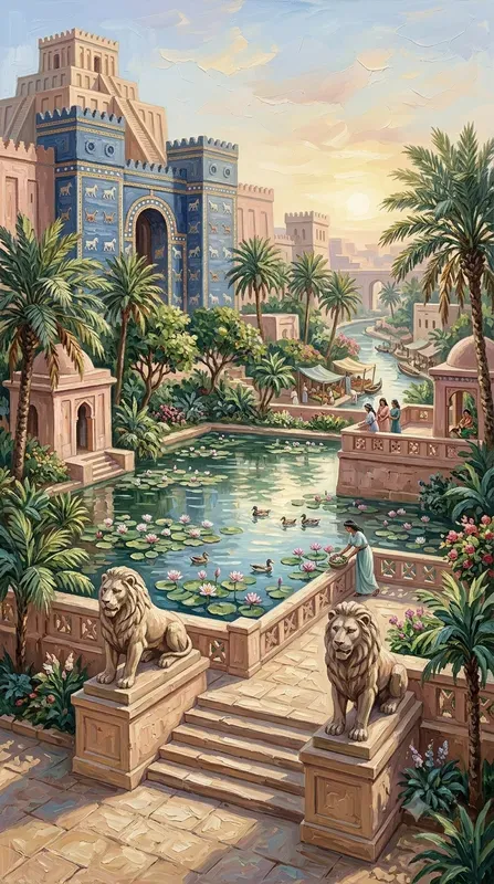 Impasto Ancient Babylon Life Paintings