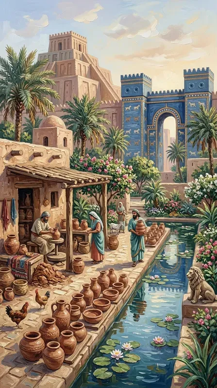 Impasto Ancient Babylon Life Paintings