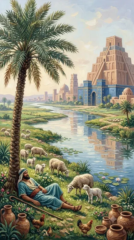 Impasto Ancient Babylon Life Paintings