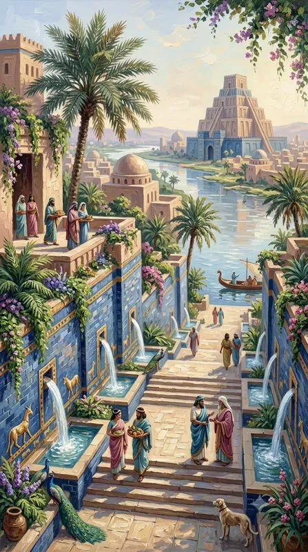 Impasto Ancient Babylon Life Paintings