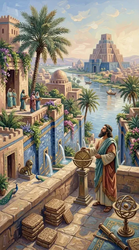 Impasto Ancient Babylon Life Paintings