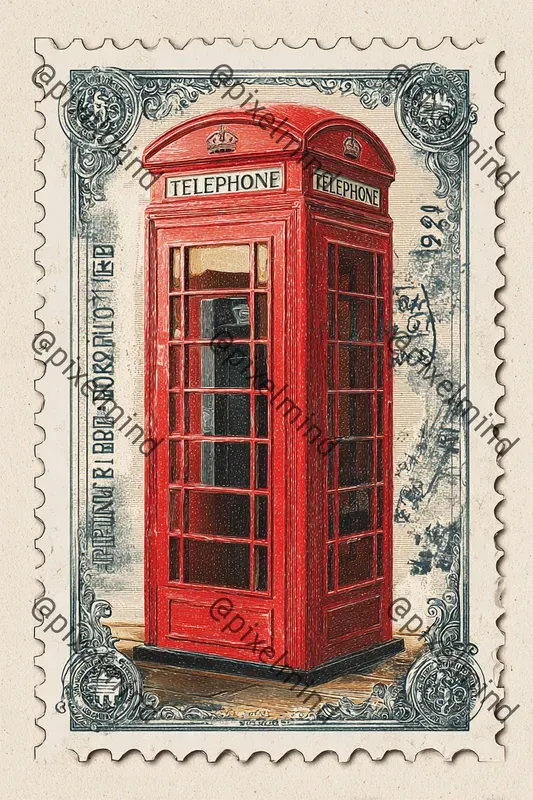 Vintage Gouache Postage Stamps