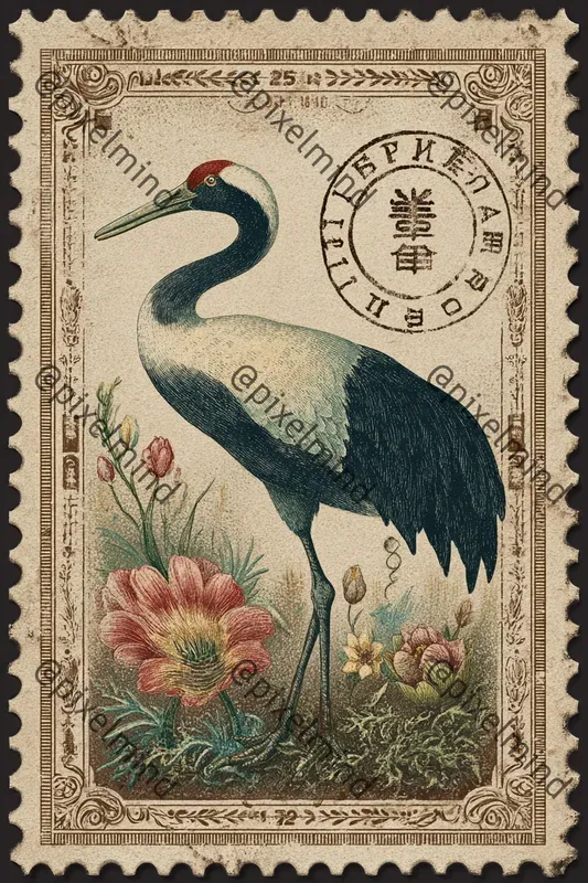 Vintage Gouache Postage Stamps
