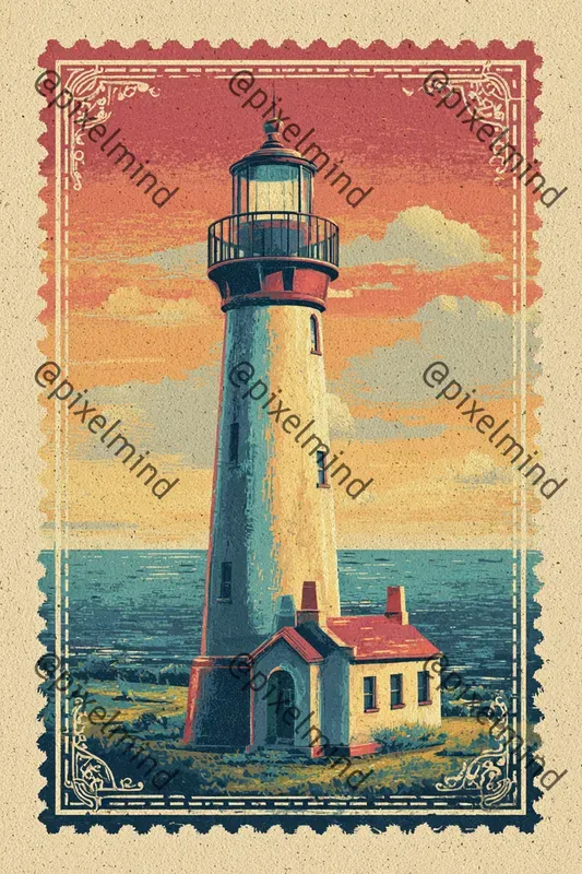 Vintage Gouache Postage Stamps