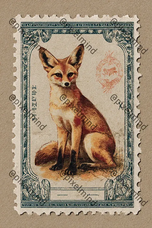 Vintage Gouache Postage Stamps