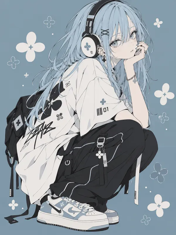 Stylish Flat Anime Girls Kawaii