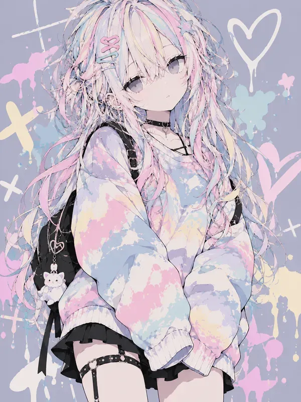 Stylish Flat Anime Girls Kawaii