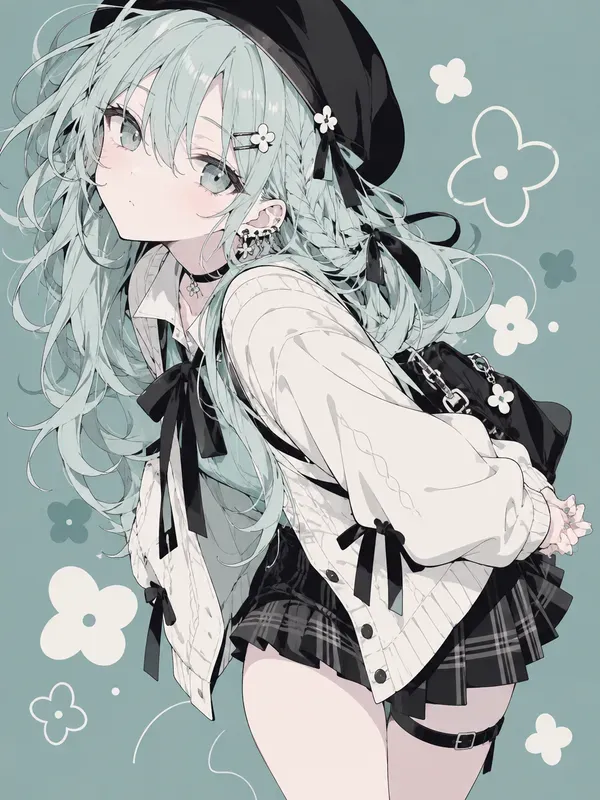 Stylish Flat Anime Girls Kawaii