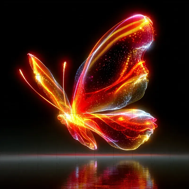 Neon Fire Glow Dark Fantasy Art