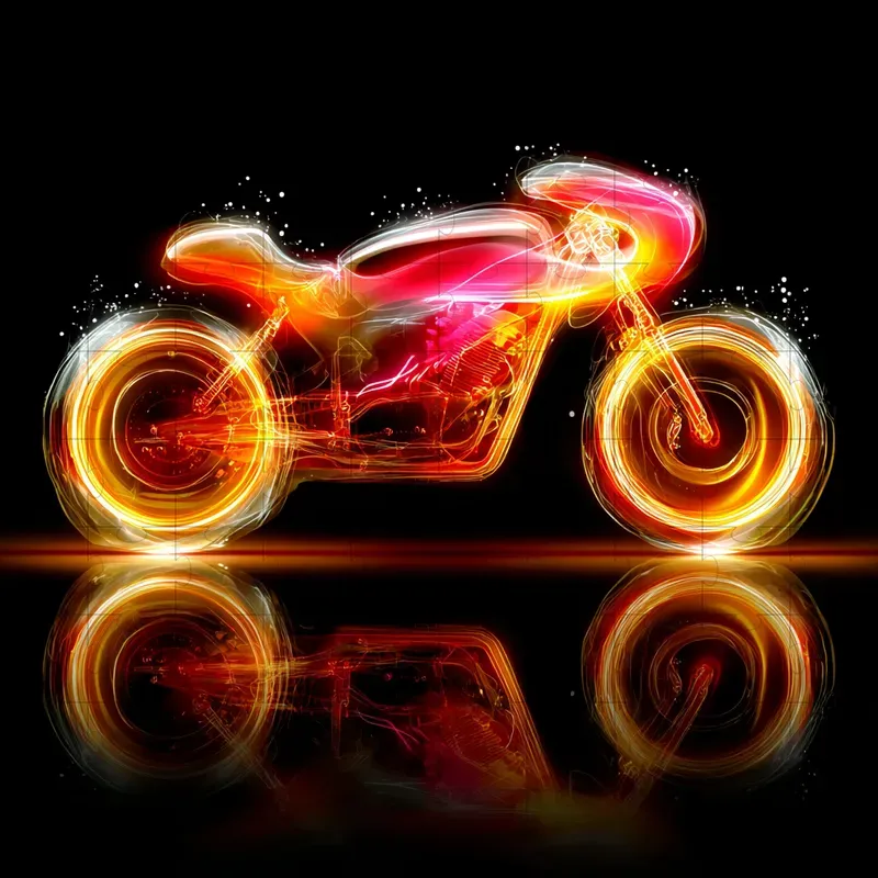 Neon Fire Glow Dark Fantasy Art