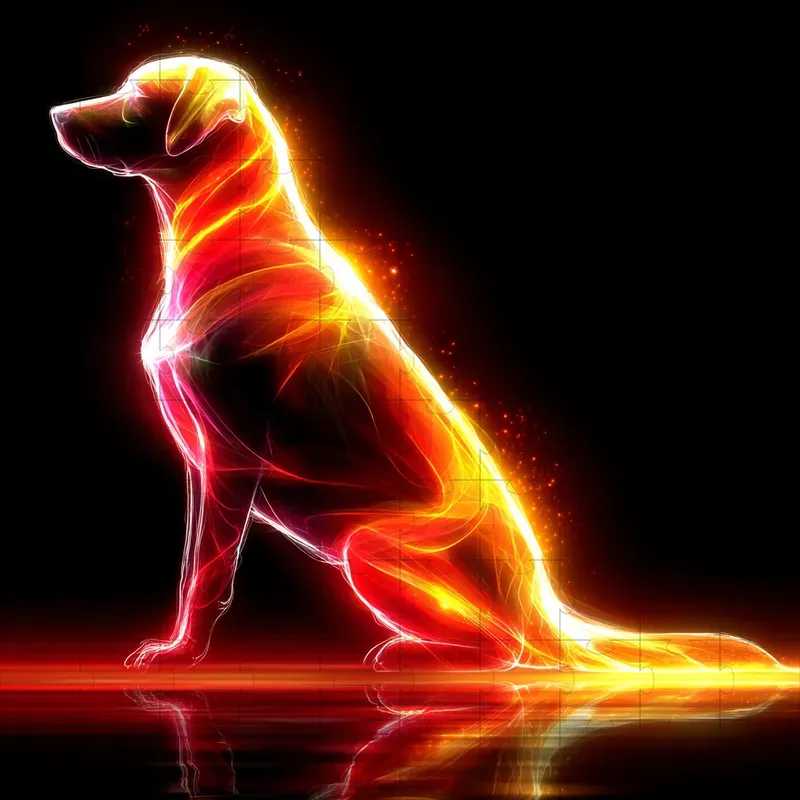 Neon Fire Glow Dark Fantasy Art