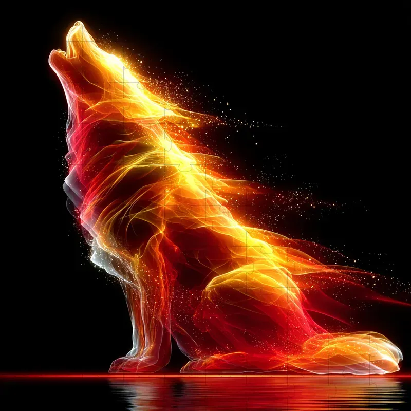 Neon Fire Glow Dark Fantasy Art
