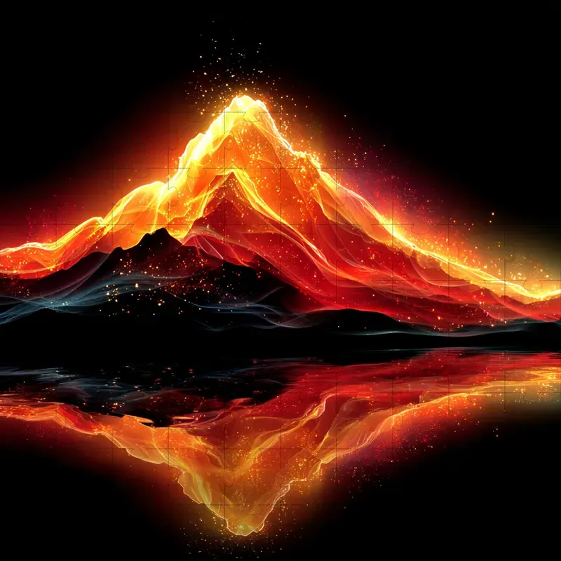 Neon Fire Glow Dark Fantasy Art