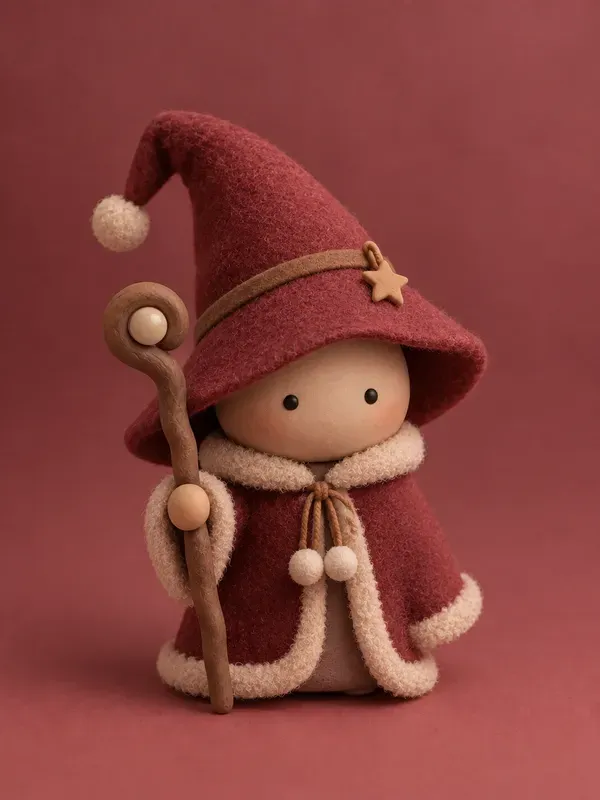 Minimalist Crimson Clay Figurines