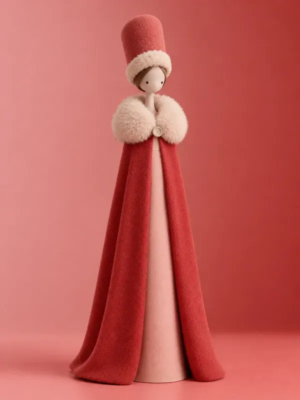 Minimalist Crimson Clay Figurines