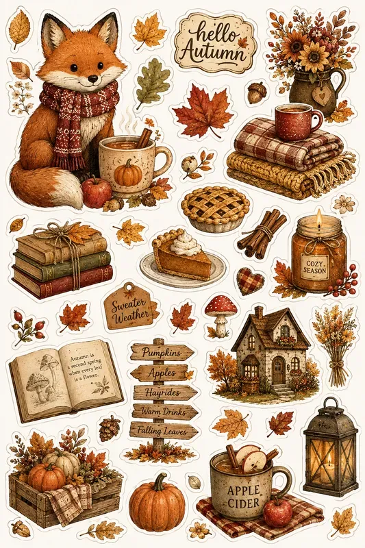 Cozy Autumn Sticker Sheets