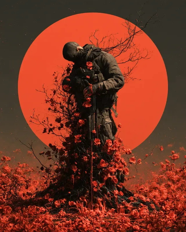 Insurgent Crimson Wax Art