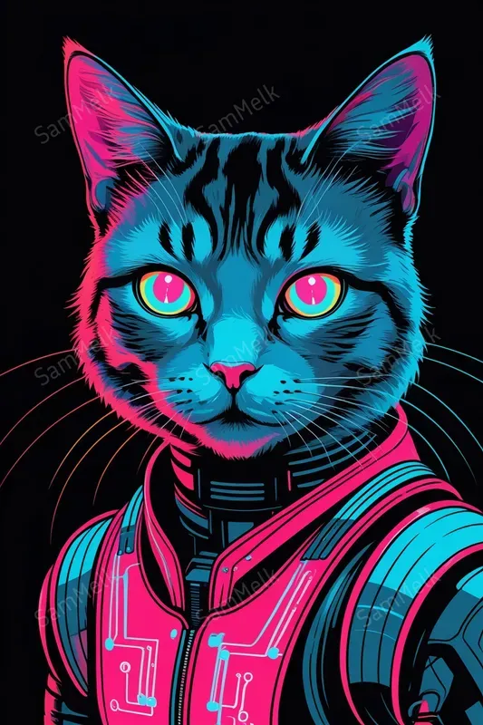 Neon Pop Art Cyberpunk Portraits