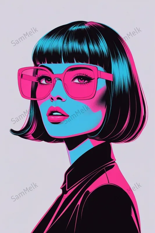 Neon Pop Art Cyberpunk Portraits