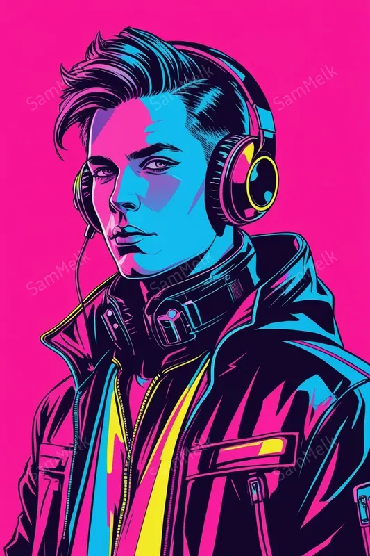 Neon Pop Art Cyberpunk Portraits