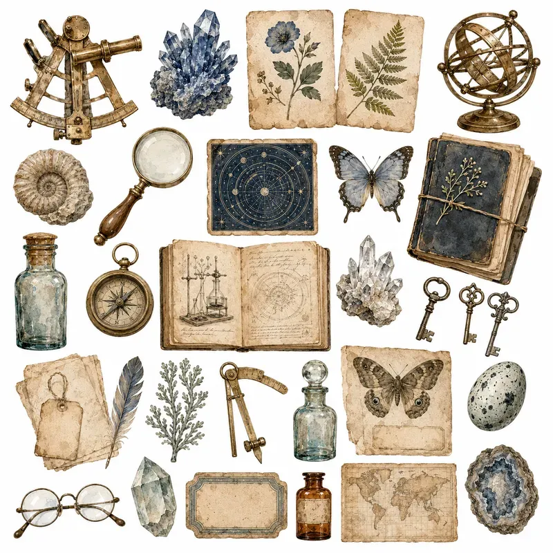 Vintage Watercolor Ephemera