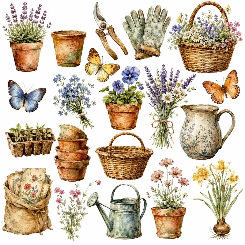 Vintage Watercolor Ephemera
