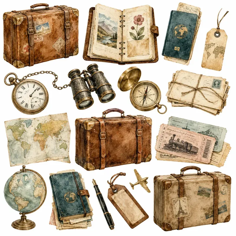 Vintage Watercolor Ephemera