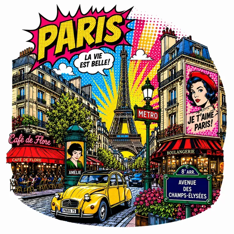Pop Art City Skyline Painting Creators