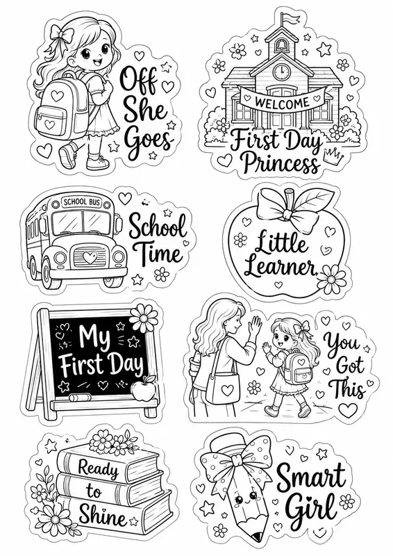 First Day Of School Stickers Png
