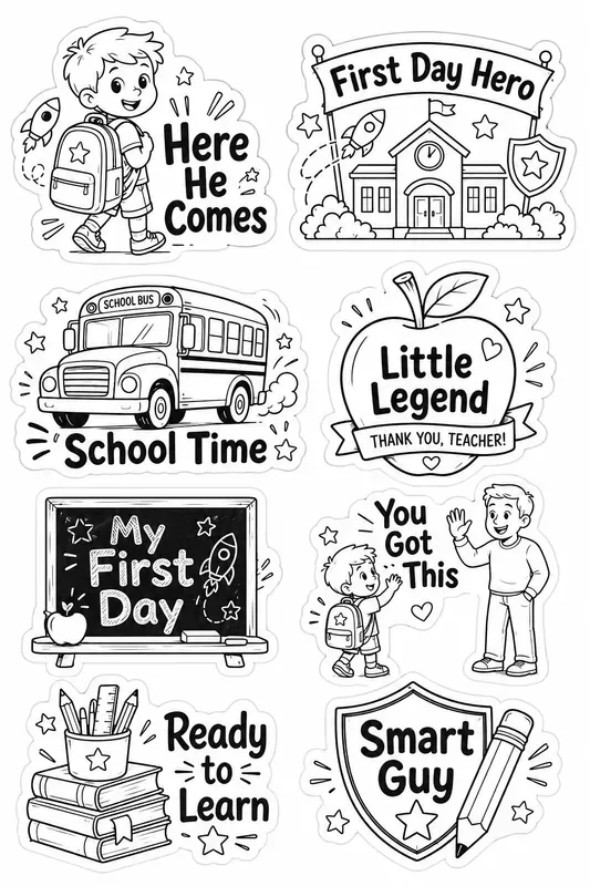 First Day Of School Stickers Png