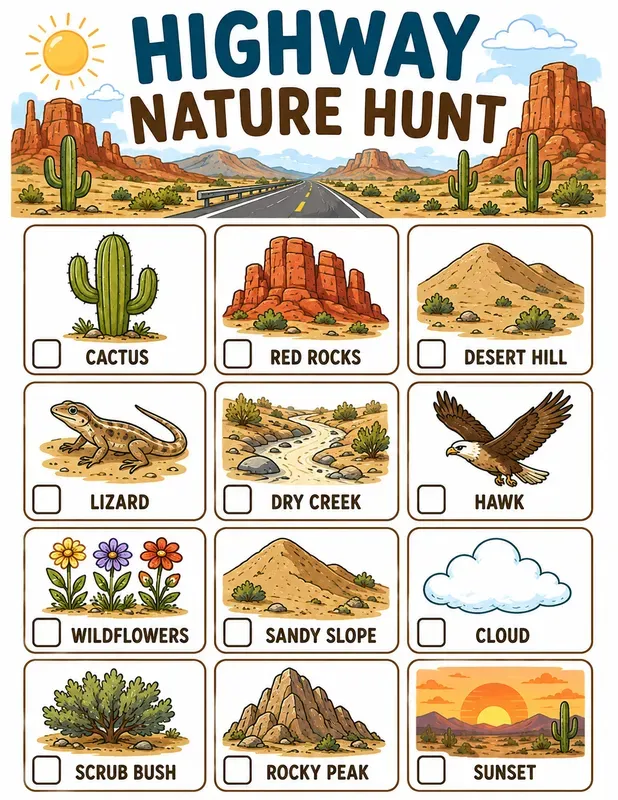 Kids Nature Highway Scavenger Hunts
