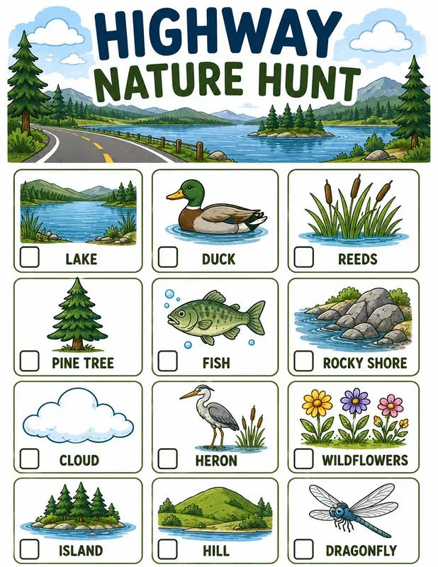 Kids Nature Highway Scavenger Hunts