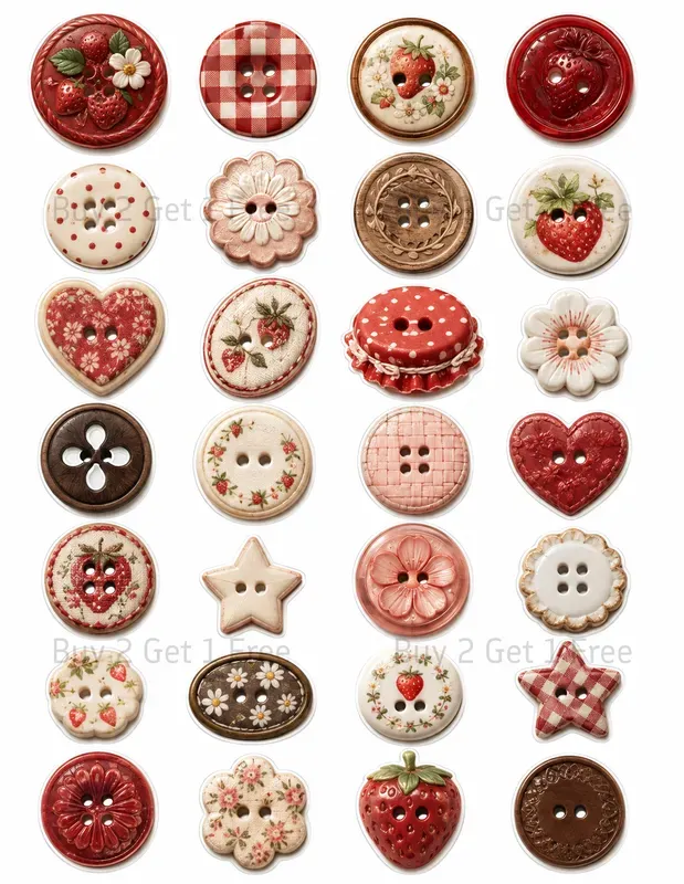 Button Fussycut Ephemera Sheets