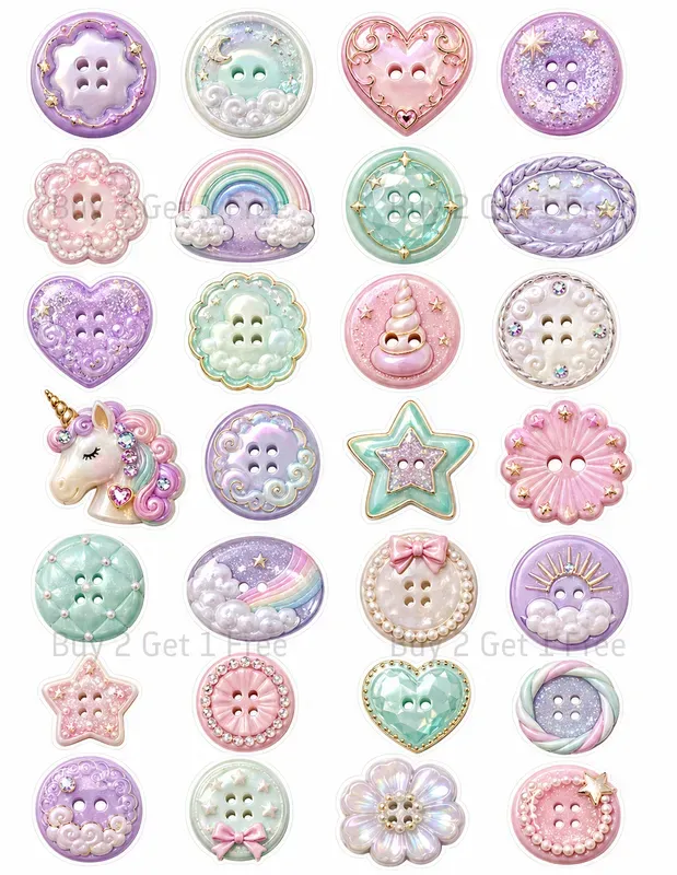 Button Fussycut Ephemera Sheets