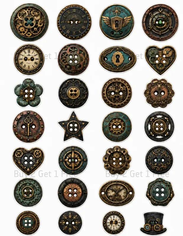 Button Fussycut Ephemera Sheets