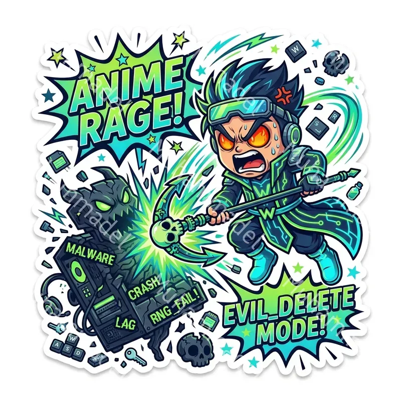 Angry Action Cartoon Sticker Generator
