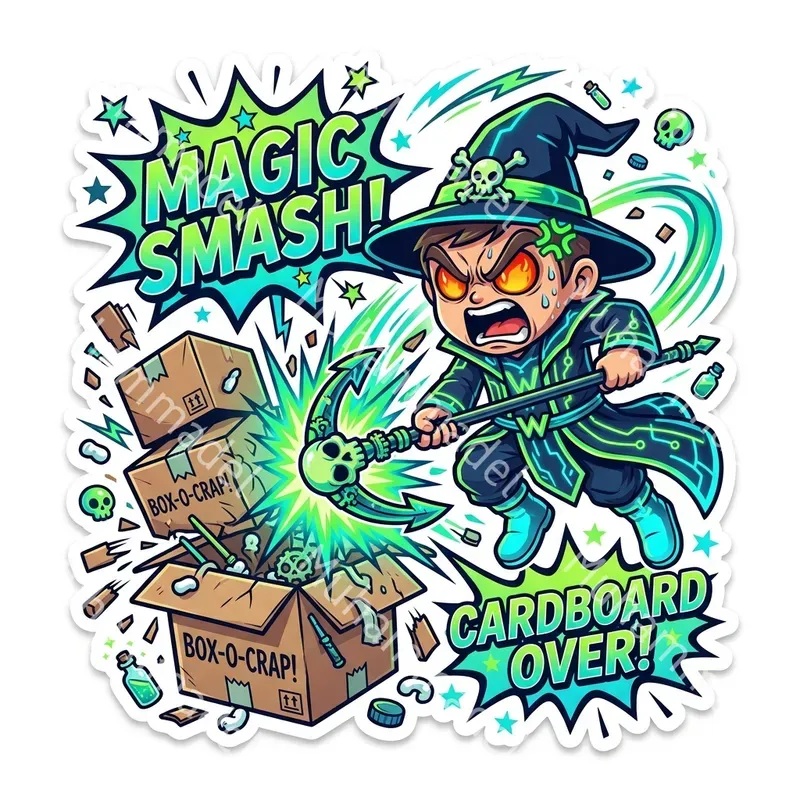 Angry Action Cartoon Sticker Generator