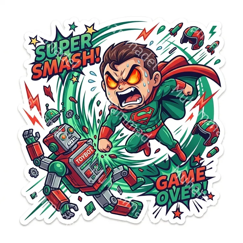 Angry Action Cartoon Sticker Generator