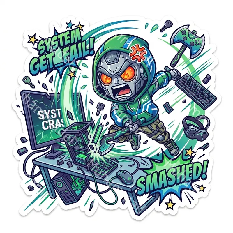 Angry Action Cartoon Sticker Generator