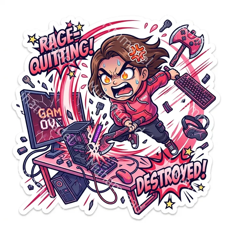 Angry Action Cartoon Sticker Generator