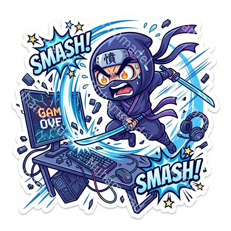 Angry Action Cartoon Sticker Generator