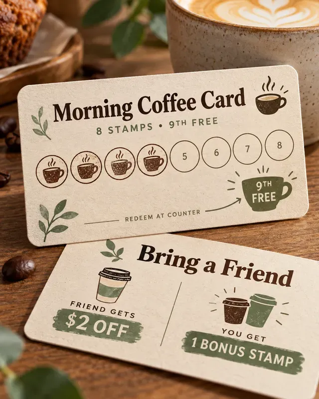 Loyalty Stamp Card Referral Coupons