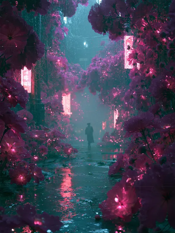 Cyberpunk Floral Dreamcore Night Packs