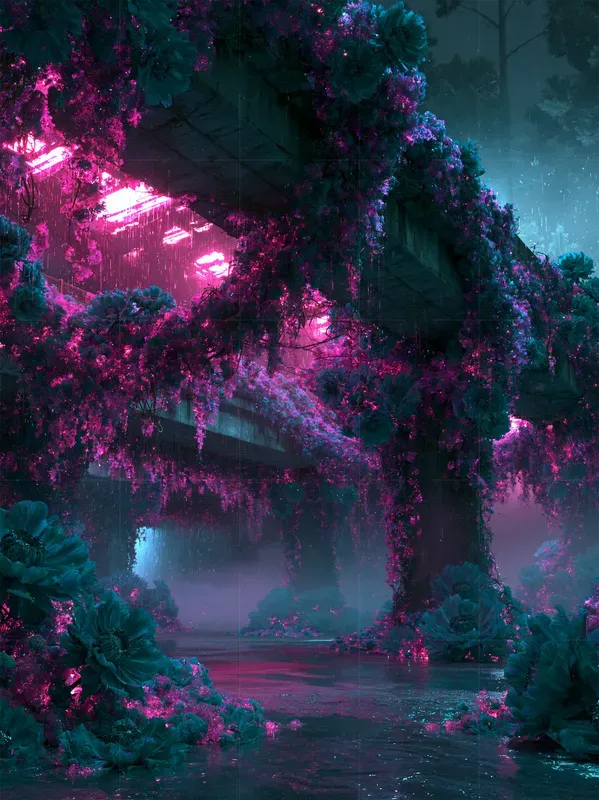 Cyberpunk Floral Dreamcore Night Packs