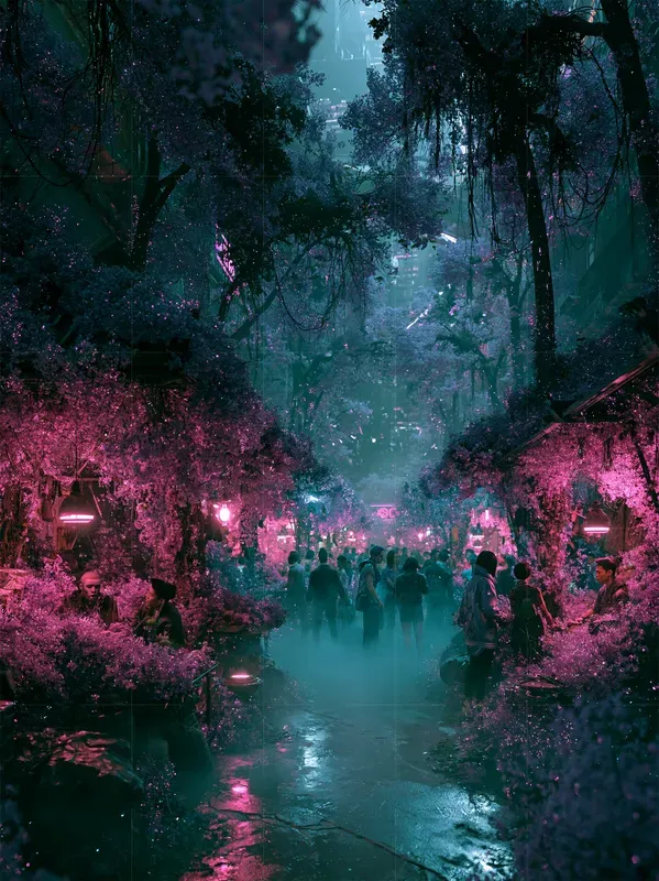 Cyberpunk Floral Dreamcore Night Packs