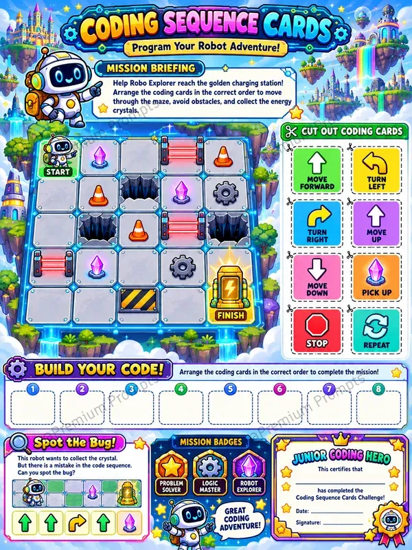 Coding Sequence Cards For Children 6 12