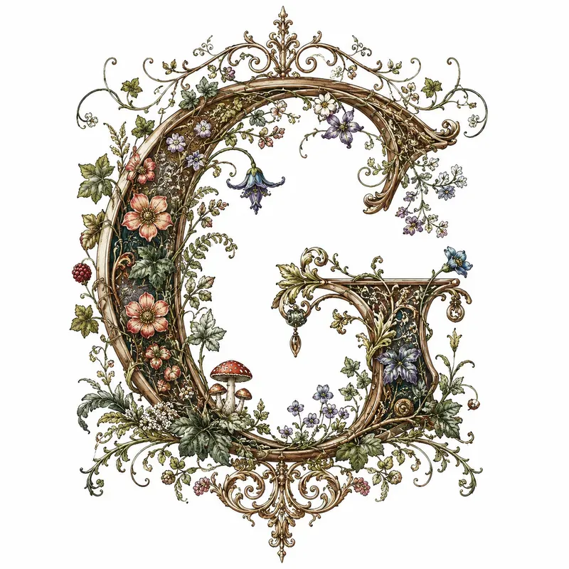 Victorian Floral Alphabets